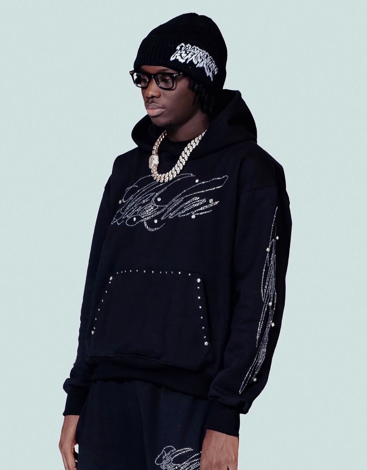 Noluckyluv Rhinestone Black Set